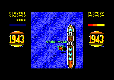 1943: The Battle of Midway (Amstrad CPC) screenshot: Game over