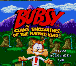 Bubsy in: Claws Encounters of the Furred Kind (SNES) screenshot: Title Screen