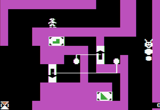 Think Quick! (Apple II) screenshot: Two puzzle pieces here; do they match the code?