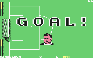 1st Division Manager (Commodore 64) screenshot: It's a goal