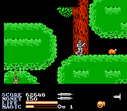 IronSword: Wizards & Warriors II (NES) screenshot: Next is the forest realm.