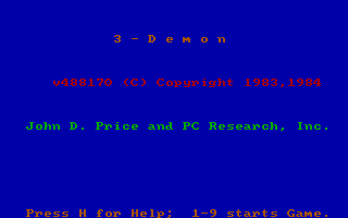 3-Demon (DOS) screenshot: The title screen