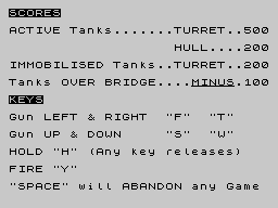 3D Tanx (ZX Spectrum) screenshot: Basic informations