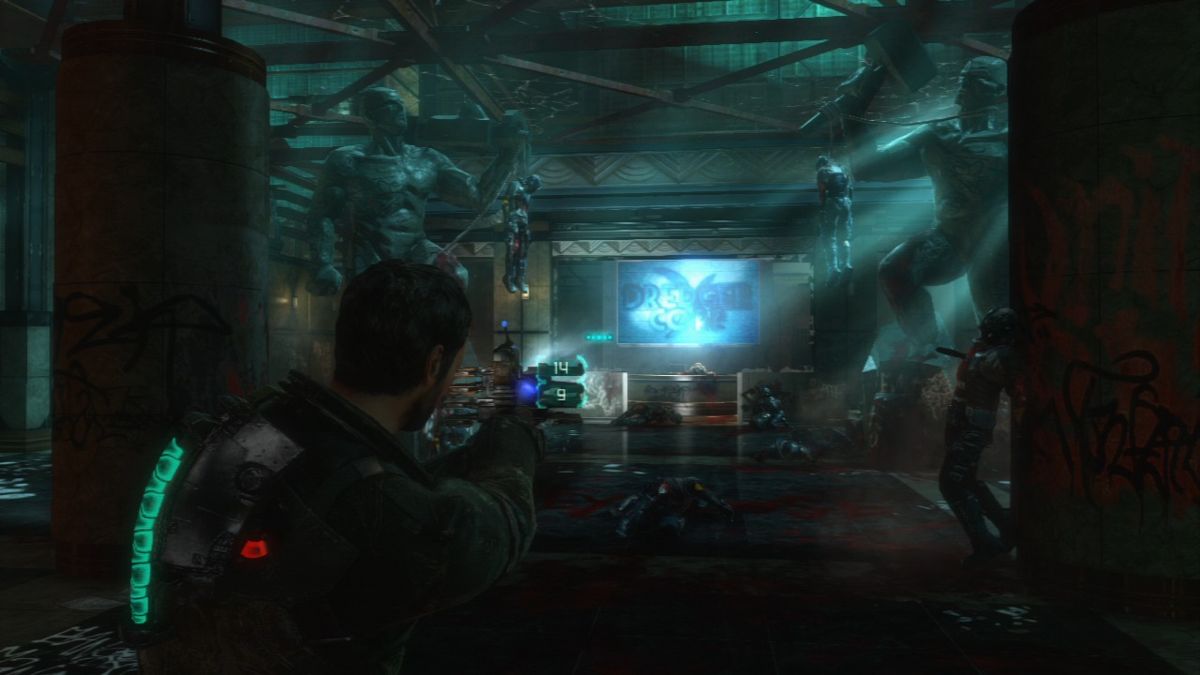 Dead Space 3 (PlayStation 3) screenshot: Extremists were not kind to the government forces