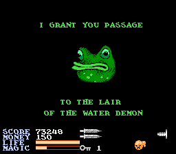 IronSword: Wizards & Warriors II (NES) screenshot: Speaking of King Frog.