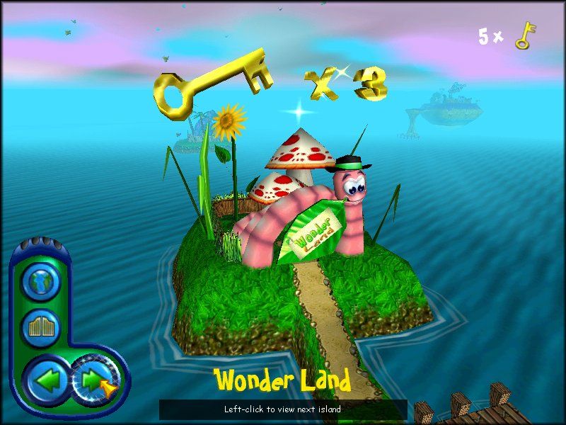 Sim Theme Park (Windows) screenshot: Choose which of the 4 island to play on