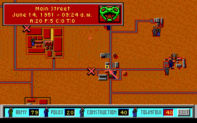 It Came from the Desert (DOS) screenshot: The tactical map