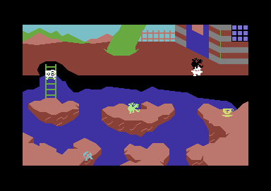 Giant's Revenge (Commodore 64) screenshot: Touched the same creature and lost a life