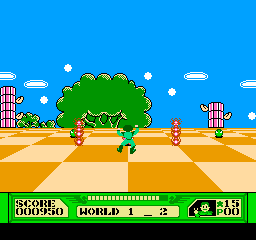 3-D WorldRunner (NES) screenshot: WorldJumping