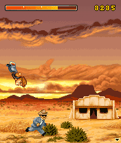 Johnny Crash Stuntman Does Texas (BREW) screenshot: Johnny heads straight for an oil baron