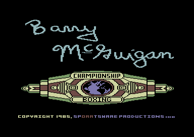 Star Rank Boxing (Commodore 64) screenshot: Title screen (UK version)