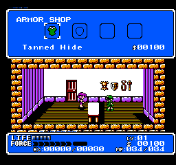 Crystalis (NES) screenshot: Items and Armor may be purchased in shops