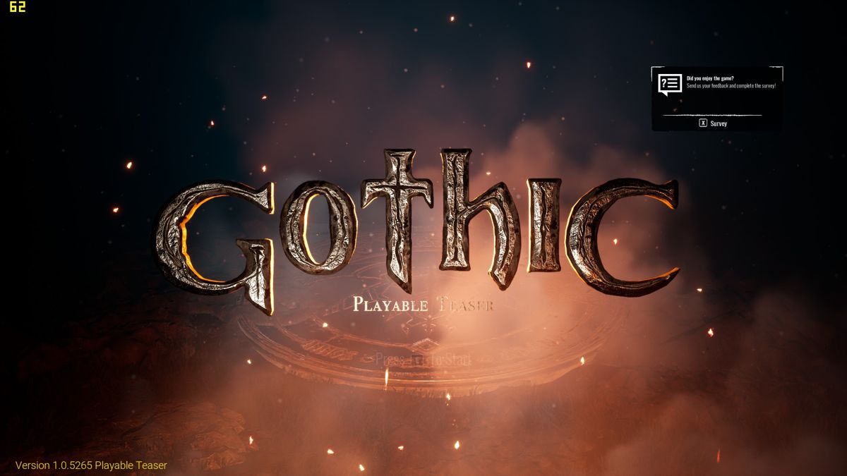Gothic: Playable Teaser (Windows) screenshot: Link to the survey about the teaser