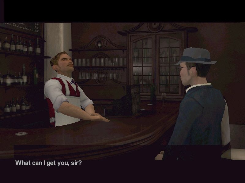 Post Mortem (Windows) screenshot: The bartender might have some info on your case.