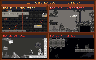 Jack Flash (DOS) screenshot: Choose your world