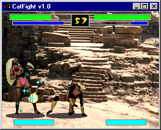 CatFight: The Ultimate Female Fighting Game (Windows) screenshot: Kimala vs. Jennifer