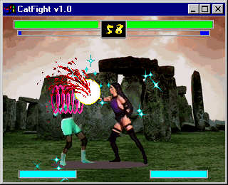 CatFight: The Ultimate Female Fighting Game (Windows) screenshot: Thermia vs. Bass