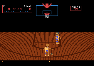 One-on-One (Atari 7800) screenshot: Beginning the game