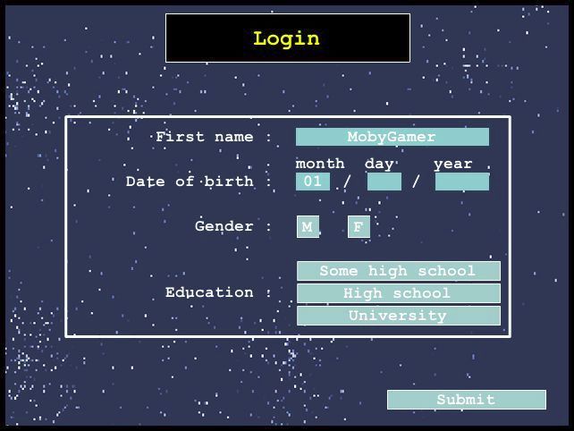 Test & Improve Your Memory (Windows) screenshot: Before any tests can be taken the player must enter some basic information. This is essential for the game's scoring algorithm