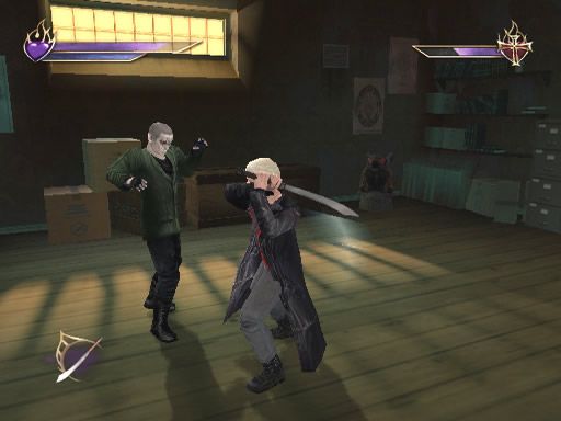 Buffy the Vampire Slayer: Chaos Bleeds (PlayStation 2) screenshot: Playing as Spike. With a sword.
