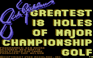Jack Nicklaus' Greatest 18 Holes of Major Championship Golf (Commodore 64) screenshot: Title screen