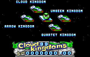 Cloud Kingdoms (DOS) screenshot: Level selection screen (EGA)