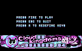 Cloud Kingdoms (DOS) screenshot: Maybe your failure was due to a sub-optimal key configuration? (CGA)