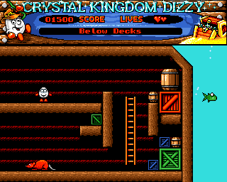 Crystal Kingdom Dizzy (Amiga) screenshot: Below decks.