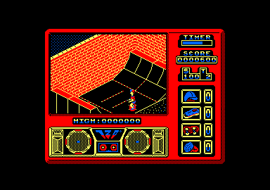 720º (Amstrad CPC) screenshot: The ramp. Show some tricks!