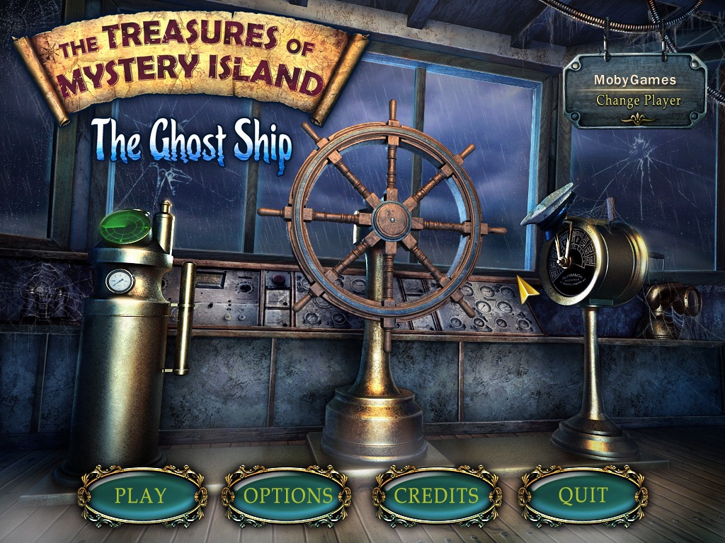 The Treasures of Mystery Island: The Ghost Ship (Windows) screenshot: Title and main menu