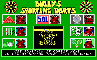 Bully's Sporting Darts (DOS) screenshot: Title screen