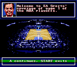 Bulls vs. Blazers and the NBA Playoffs (Genesis) screenshot: Welcome!