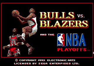 Bulls vs. Blazers and the NBA Playoffs (Genesis) screenshot: Title screen
