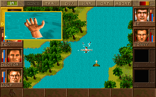 Jagged Alliance (DOS) screenshot: Death by drowning.