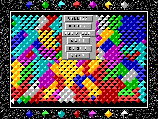 7 Colors (DOS) screenshot: Create your own playfields with the editor.