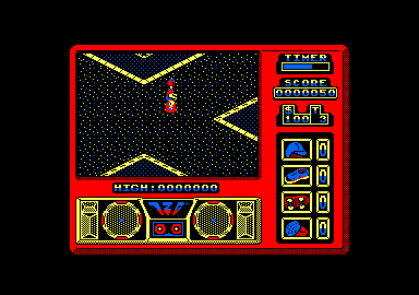 720º (Amstrad CPC) screenshot: Which direction shoud you go?