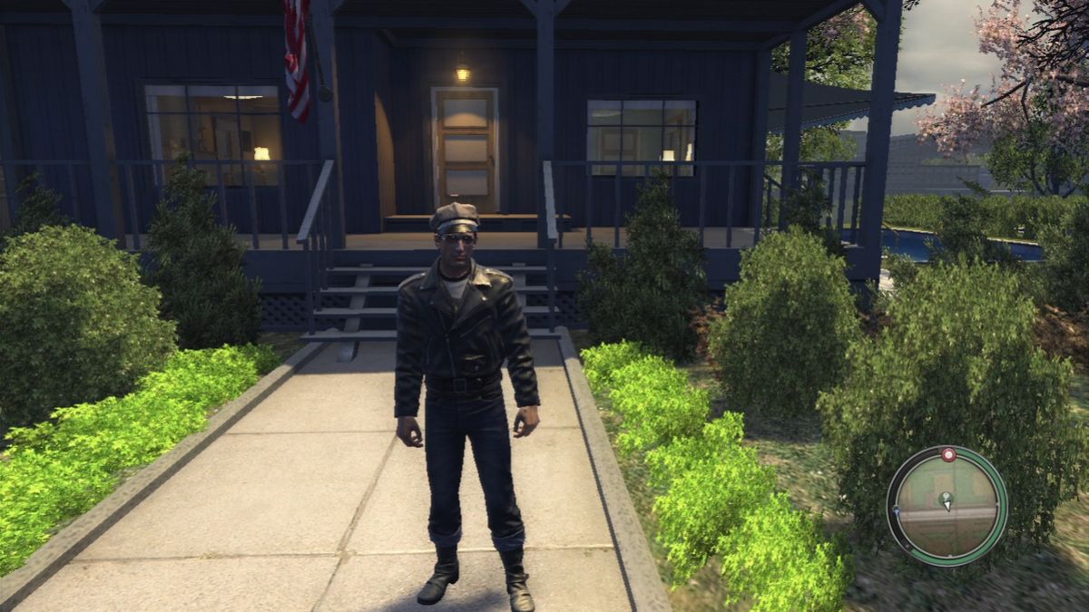 Mafia II: Greaser Pack (PlayStation 3) screenshot: Biker clothes, outdoor front view