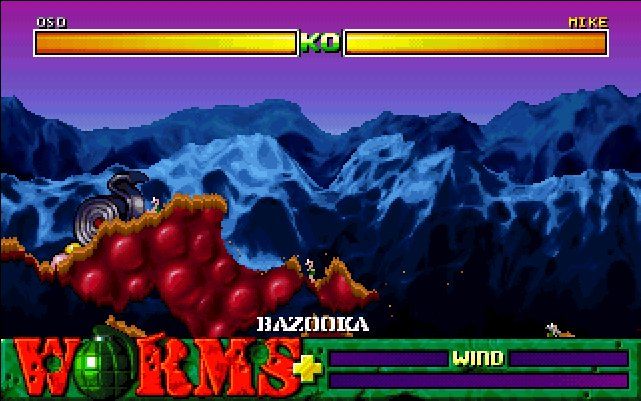 Worms: Reinforcements (DOS) screenshot: Screenshot1