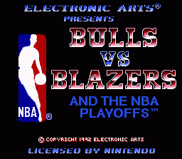 Bulls vs. Blazers and the NBA Playoffs (SNES) screenshot: Title Screen