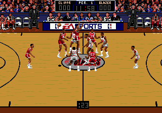 Bulls vs. Blazers and the NBA Playoffs (Genesis) screenshot: Getting started