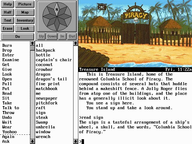 Eric the Unready (DOS) screenshot: Pirate school at Treasure Island