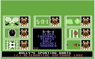 Bully's Sporting Darts (Commodore 64) screenshot: Title screen