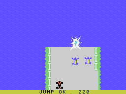 Bump 'N' Jump (ColecoVision) screenshot: A crash into the water