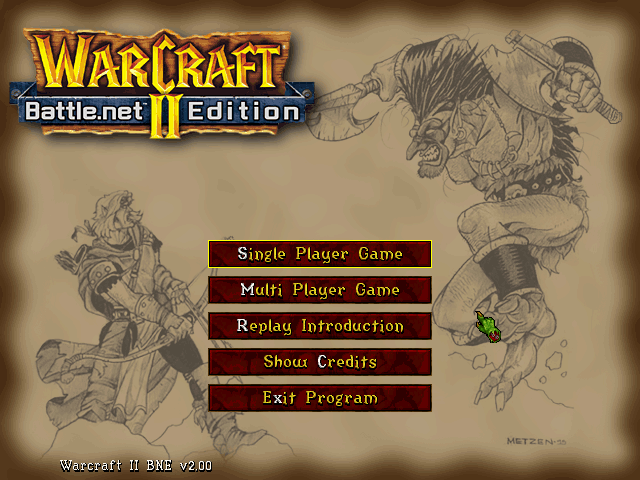 WarCraft II: Battle Chest (Windows) screenshot: Main Menu