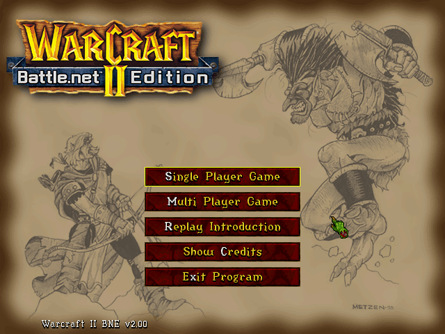 WarCraft II: Battle.net Edition (Windows) screenshot: Main Menu