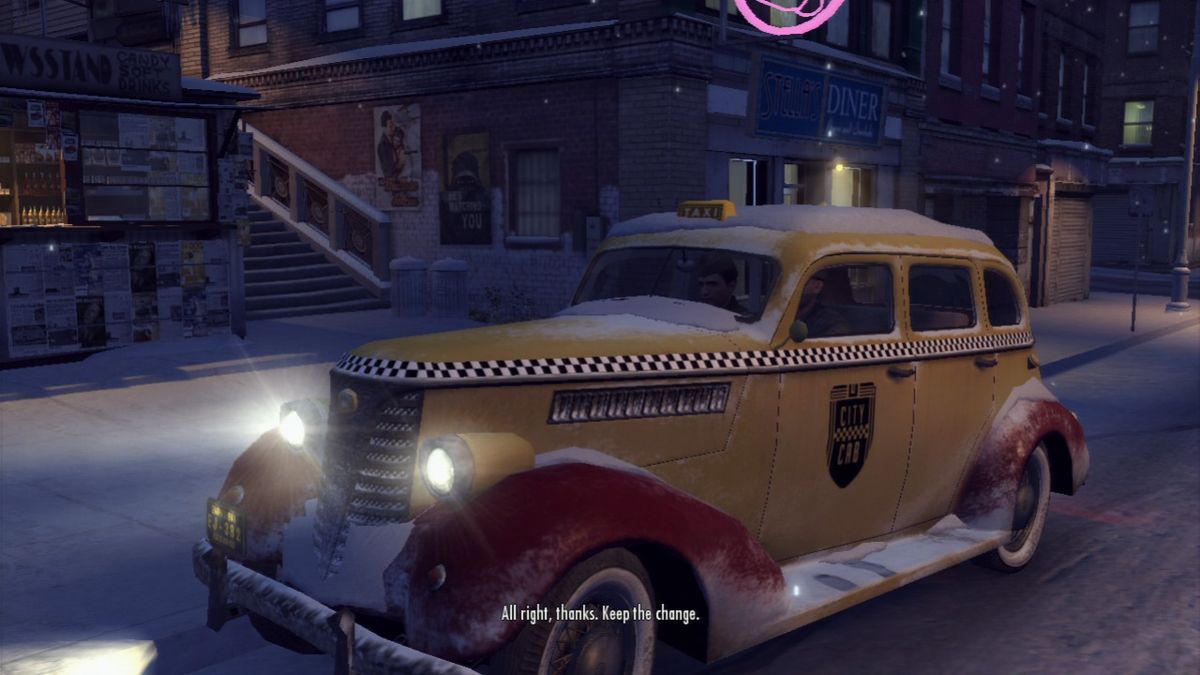 Mafia II (PlayStation 3) screenshot: Taking a cab home