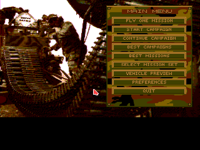 A-10 Tank Killer (Amiga) screenshot: Main Menu