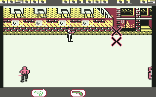 Jail Break (Commodore 64) screenshot: Someone has shot a hostage