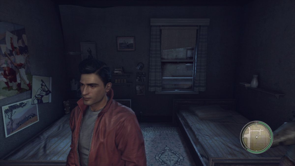 Mafia II: Renegade Pack (PlayStation 3) screenshot: Red jacket with shirt, indoor close-up front view