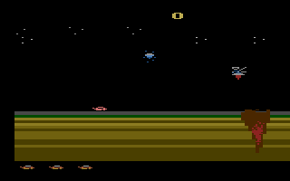 James Bond 007 (Atari 2600) screenshot: Jump over those large craters